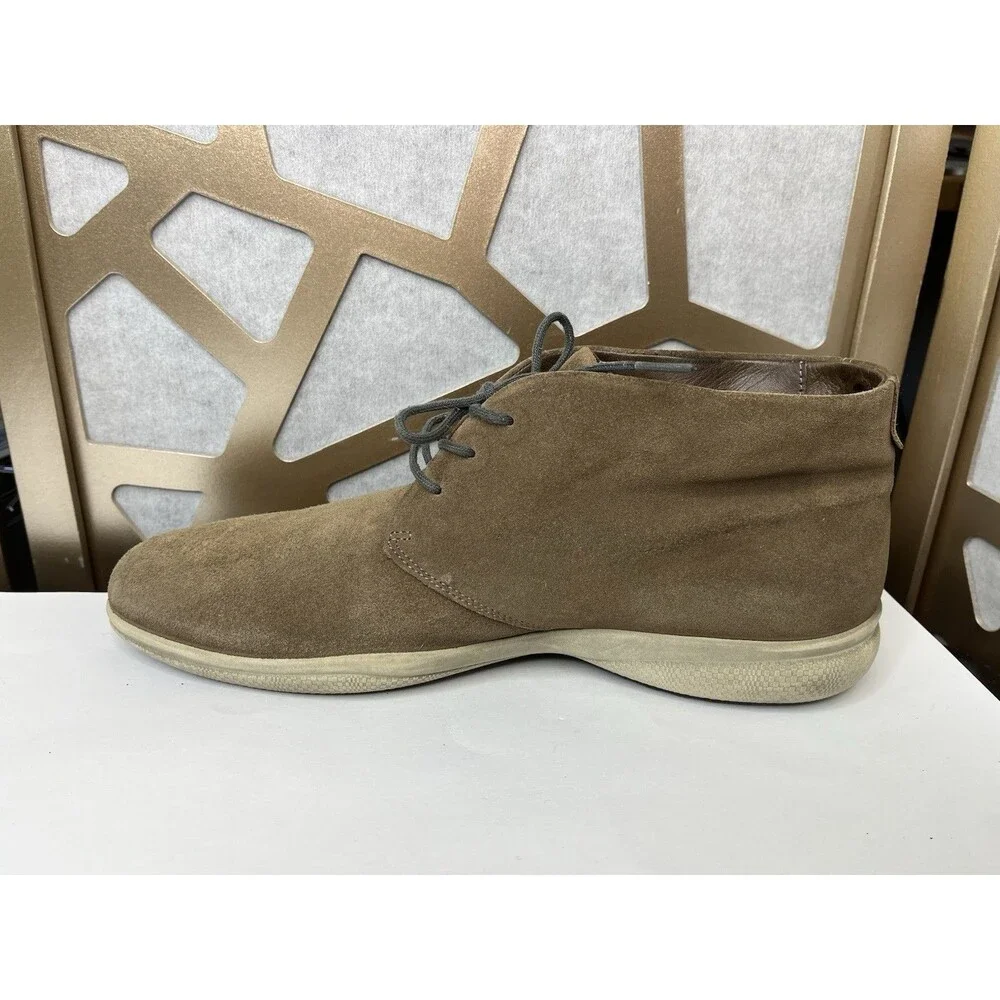 Ecco Men Suede Leather Boots 45 Us 11 11.5 Shoes Chukka Brown shoes